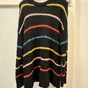 JODIFL Black Sweater with Multicolor Stripes